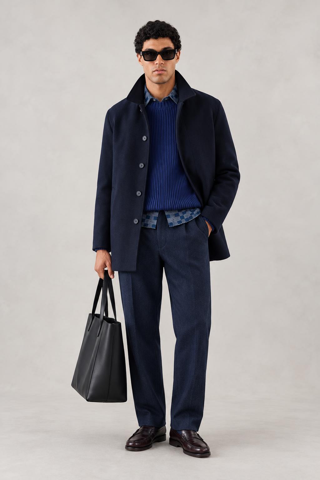 London layers worn by a model