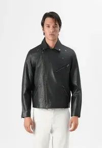 COBAIN BIKER JACKET - Leather jacket - black