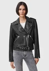 BALFERN BIKER - Leather jacket - black