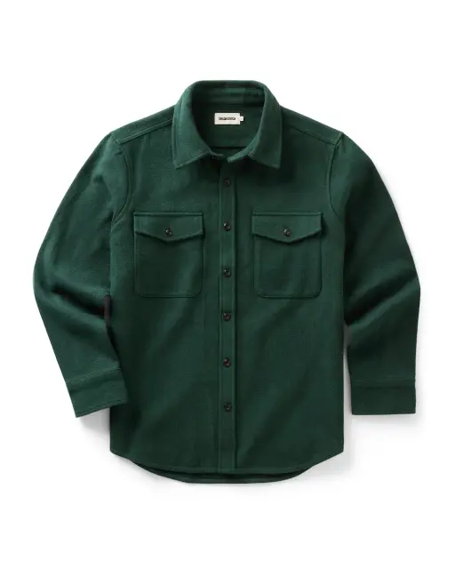 The Maritime Shirt Jacket in Dark Forest Moleskin Twill