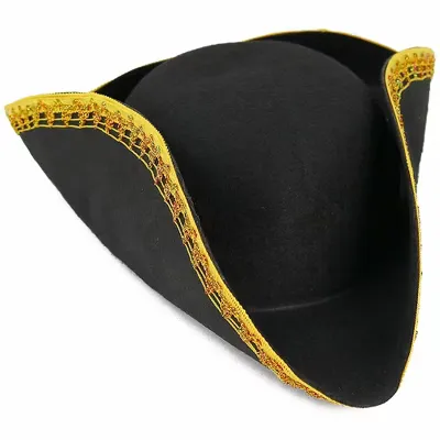 Target Skeleteen adults Colonial Tricorn Hat Costume Accessory - Black and Gold