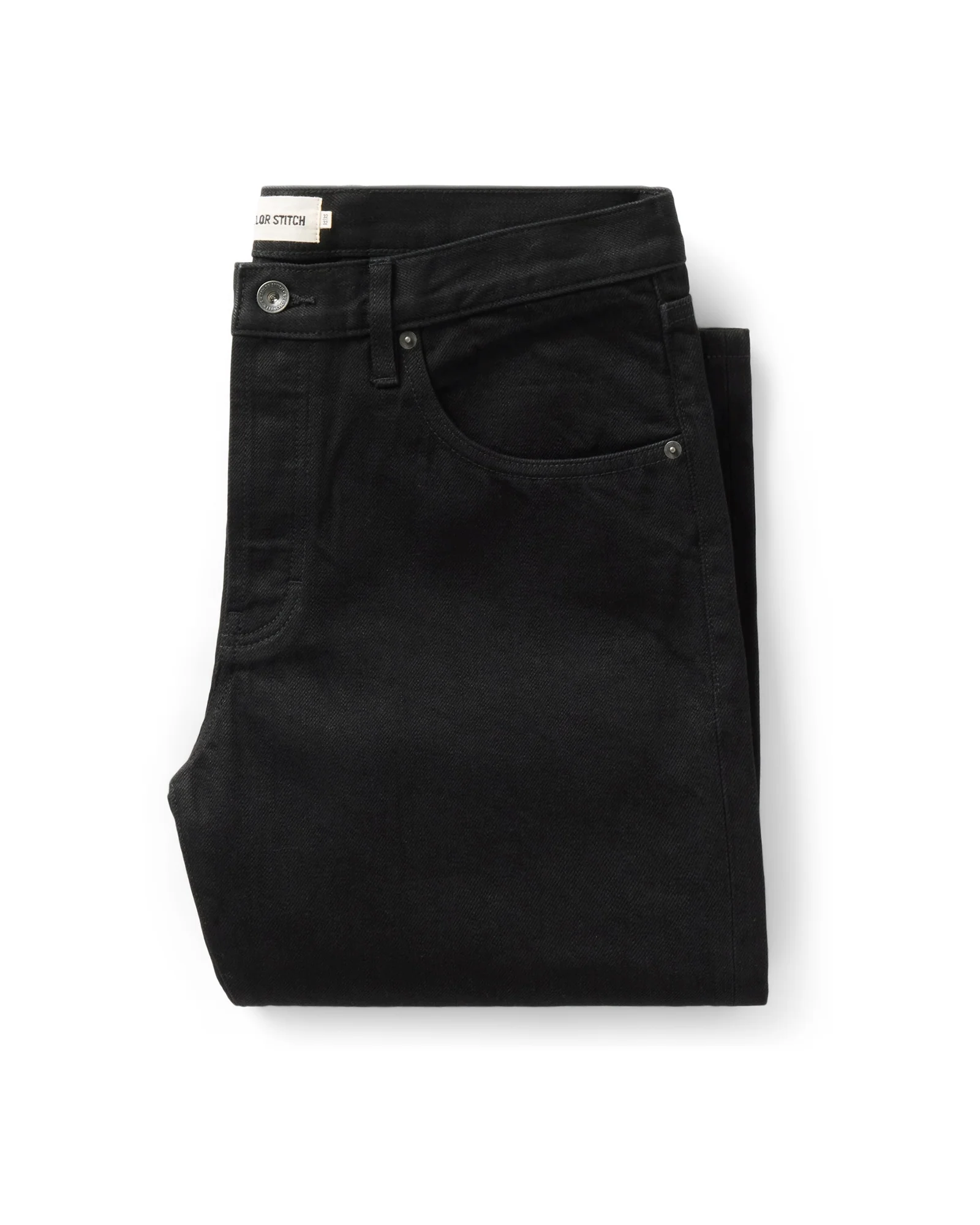 The Straight Jean in Rinsed Black Organic Selvedge