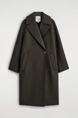 OVERSIZED DOUBLE-BREASTED WOOL LONG COAT