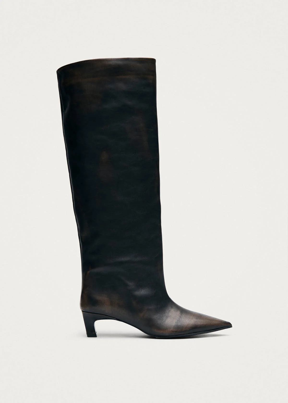 Samia Vintage Effect Brown Leather Boots