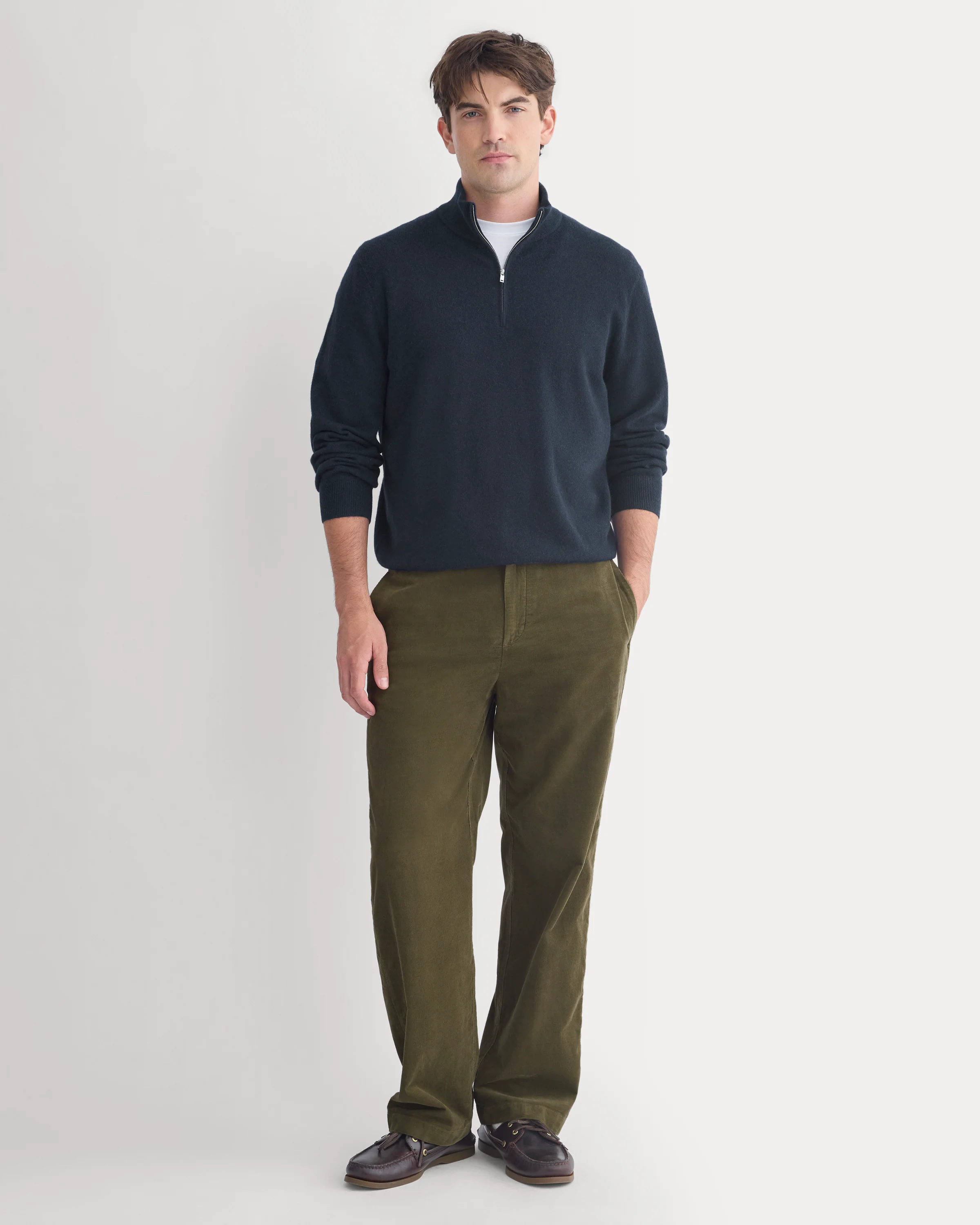 Relaxed Pinwale Corduroy Trouser | Olive Night