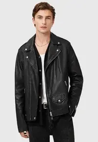 MILO BIKER - Leather jacket - black