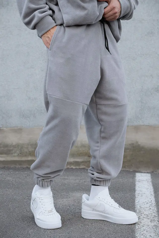Warme Herren-Fleece-Jogginghose, Portgrau Without 8055976