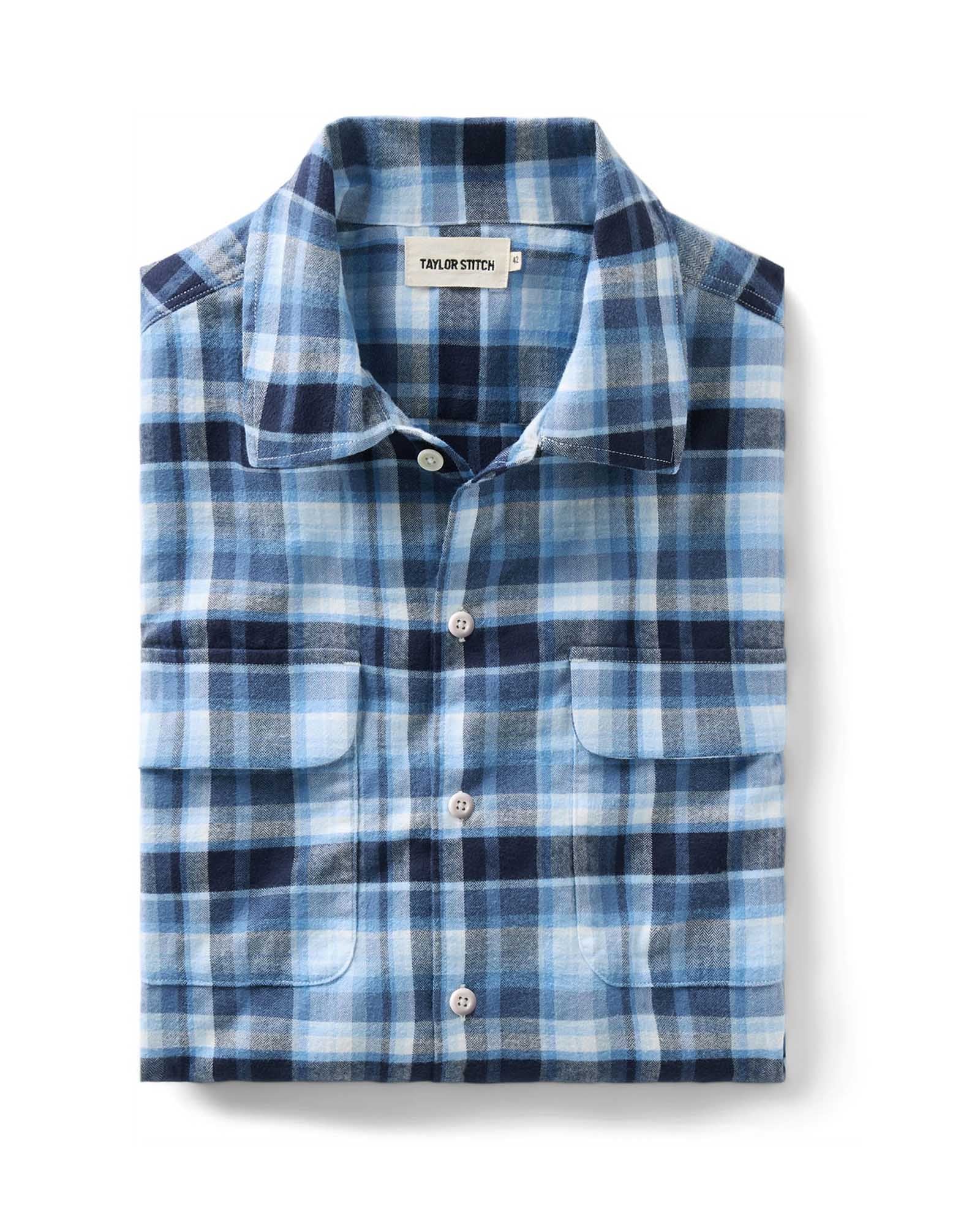 The Shore Shirt in Deepwater Check Portuguese Flannel