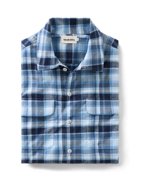 The Shore Shirt in Deepwater Check Portuguese Flannel