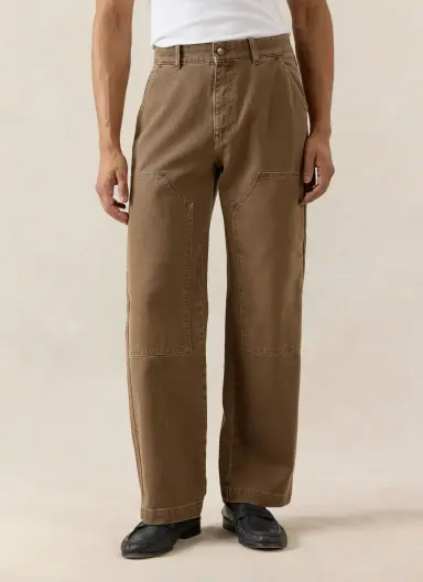 Lucas Carpenter Straight Leg Trousers | Cotton | Mocha