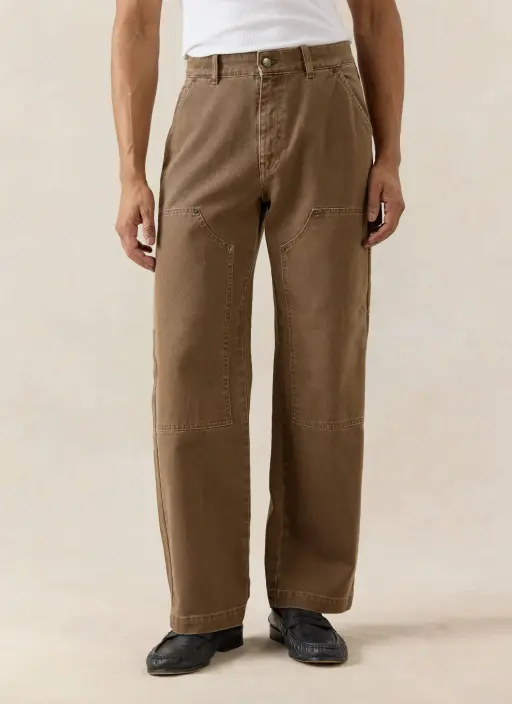 Lucas Carpenter Straight Leg Trousers | Cotton | Mocha