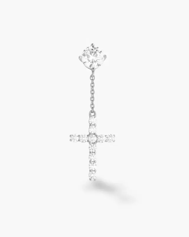 Hanging Cross Stud Earring