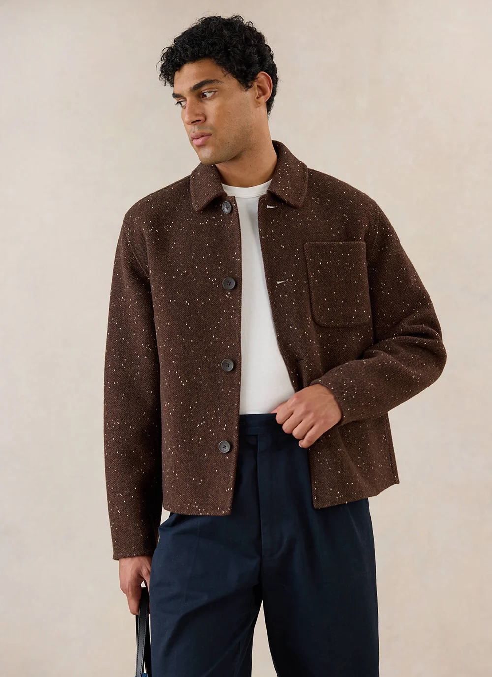Minnesota Double-Faced Overshirt | Wool | Brown Fleck
