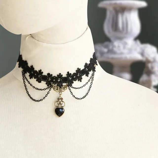 Amazon.com: GUCABE Elegant Noble Simple Beautiful Women Dresses Accessories Punk Style Handmade Black Narrow Neck Choker Necklace Short Nec…