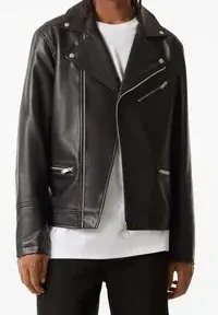 Faux leather jacket - black