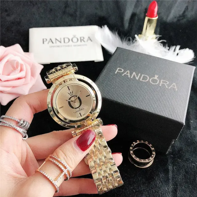 Women's Polished Gold-Tone Link Bracelet Watch