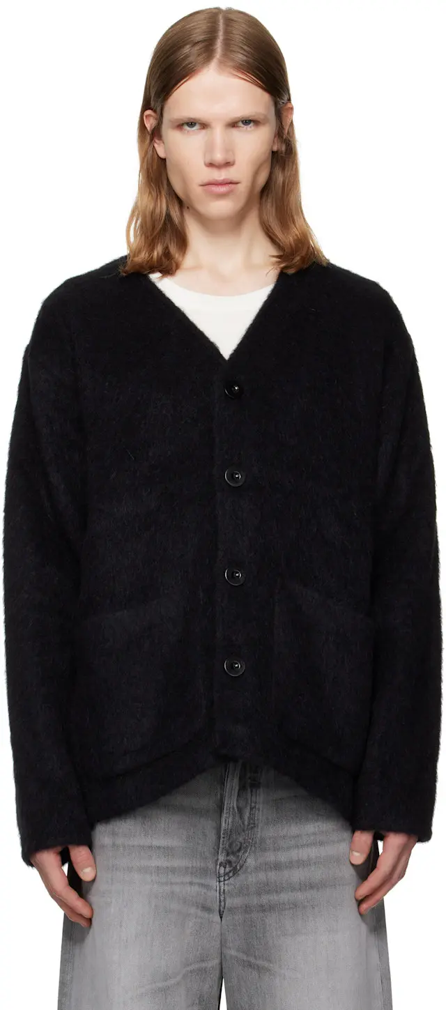 Black Wool Cardigan
