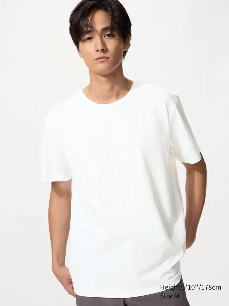Mens AIRism Cotton Crew Neck T-Shirt