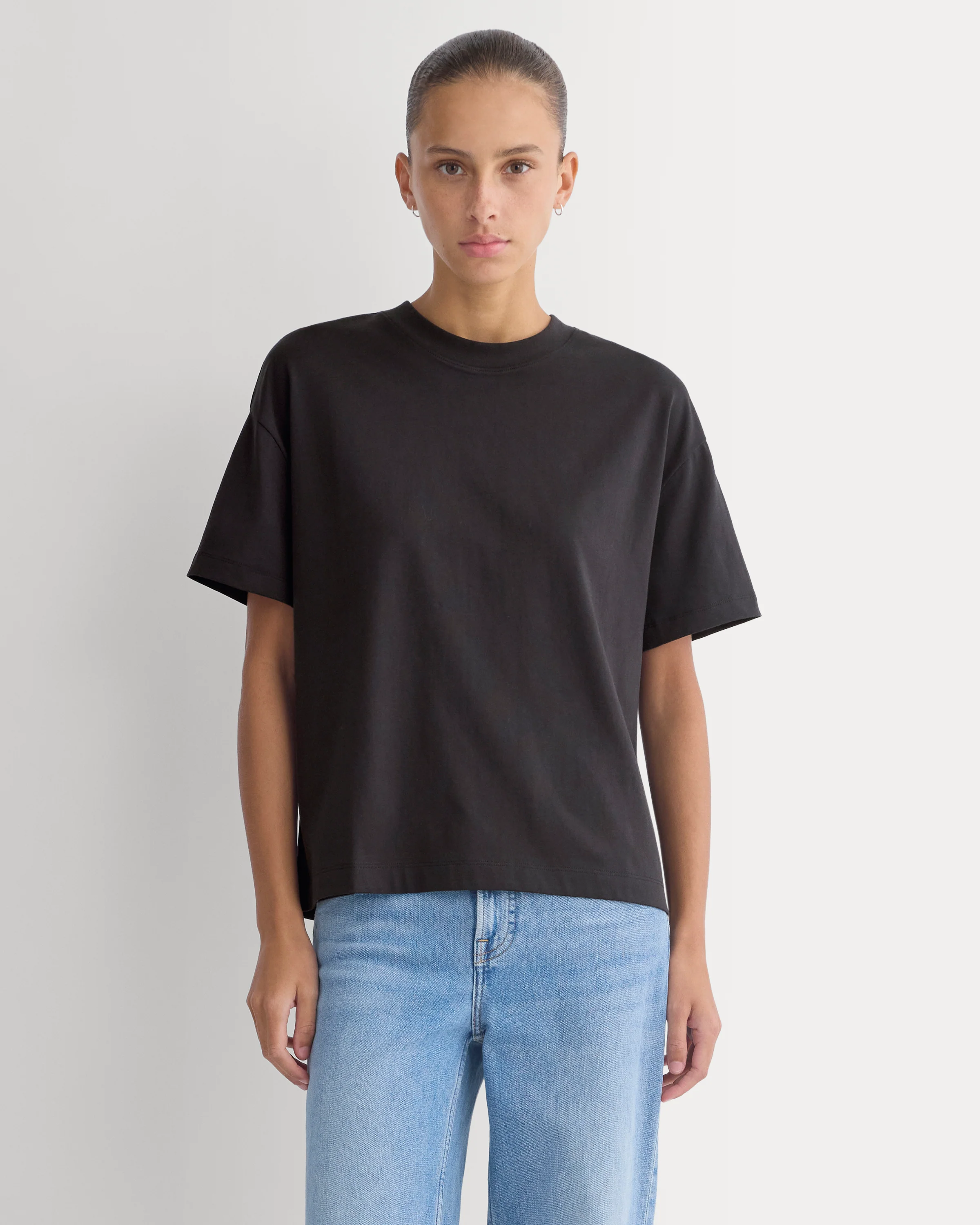 Forever Jersey Oversized Tee | Black