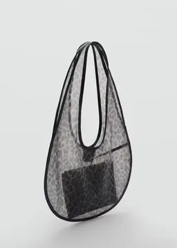 Semi-transparent animal-print handbag - Women
