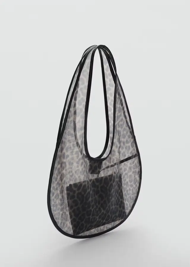 Semi-transparent animal-print handbag - Women
