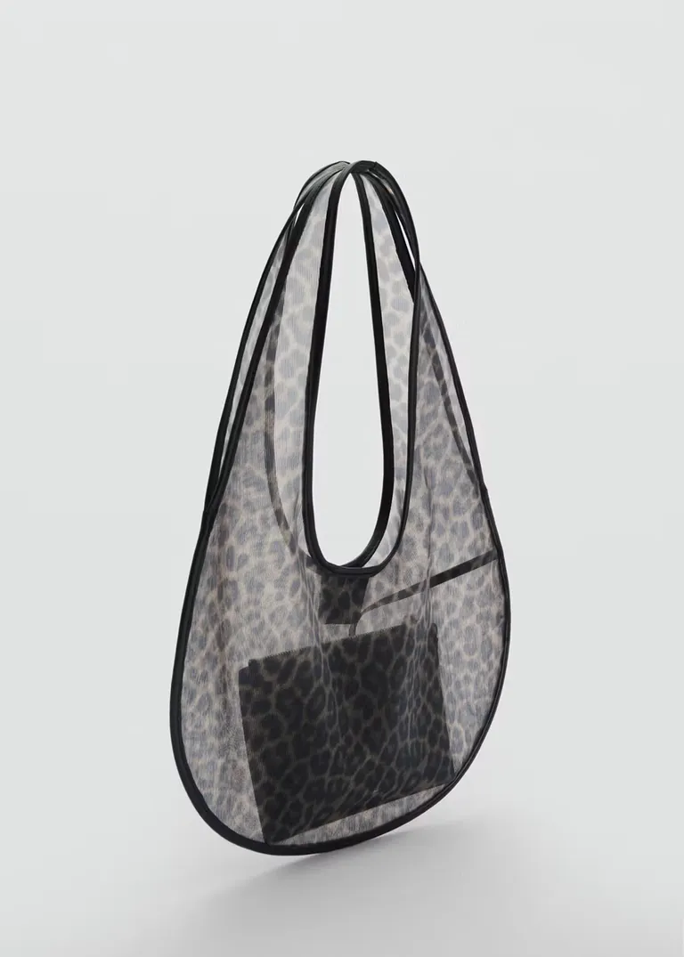 Semi-transparent animal-print handbag - Women