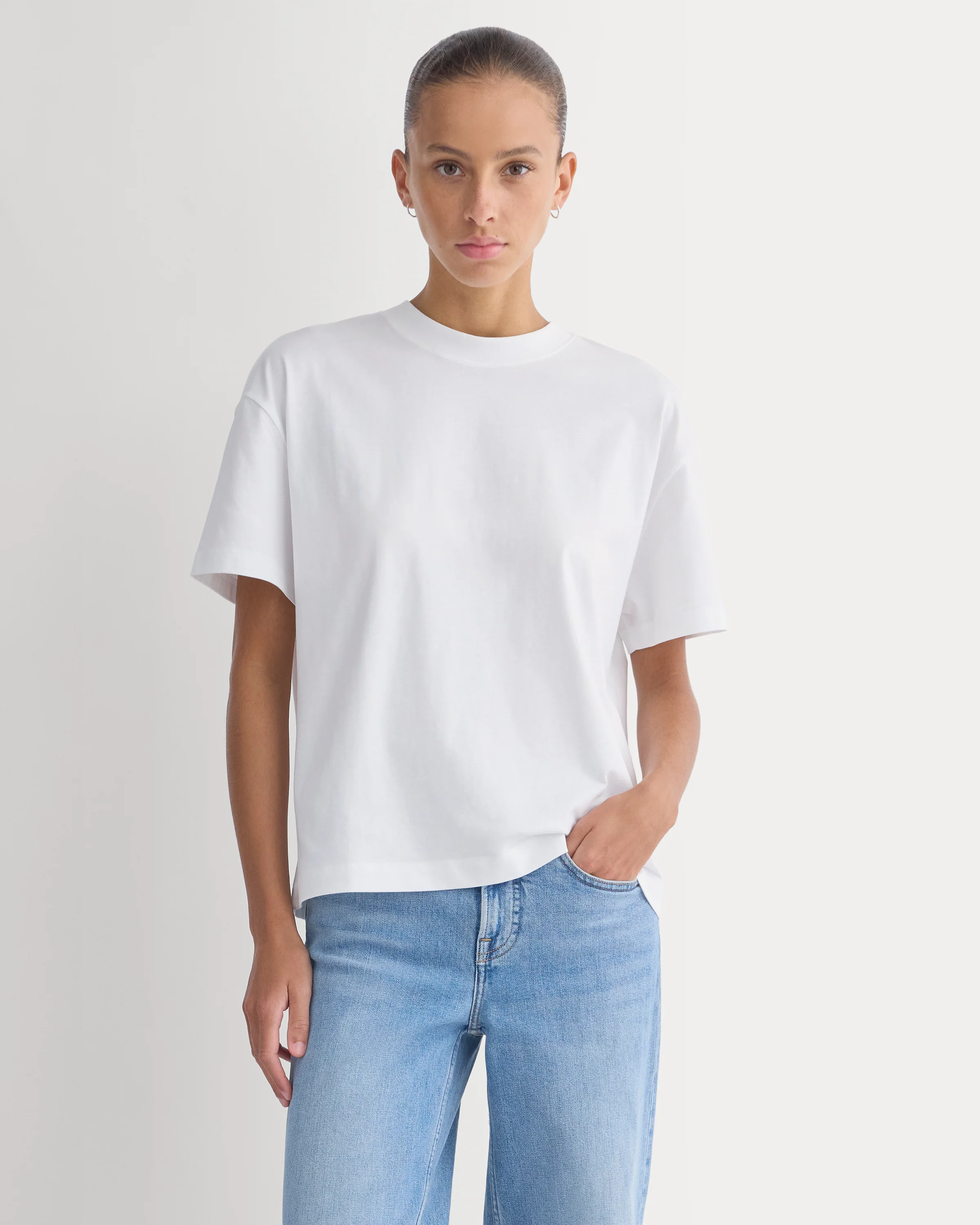 Forever Jersey Oversized Tee | White