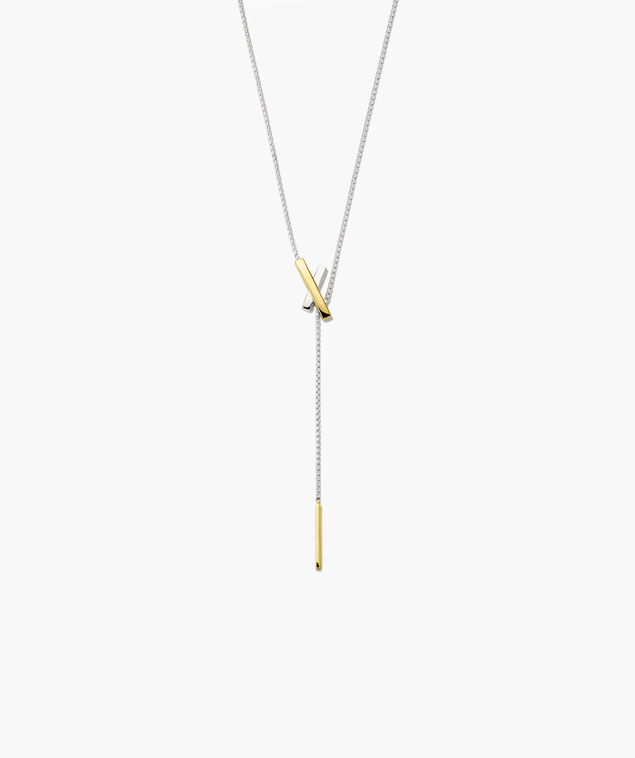 Interconnected X Lariat Necklace