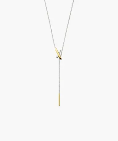 Interconnected X Lariat Necklace