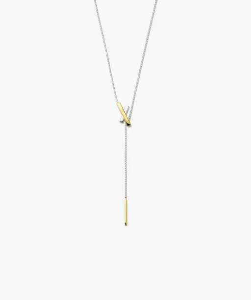 Interconnected X Lariat Necklace