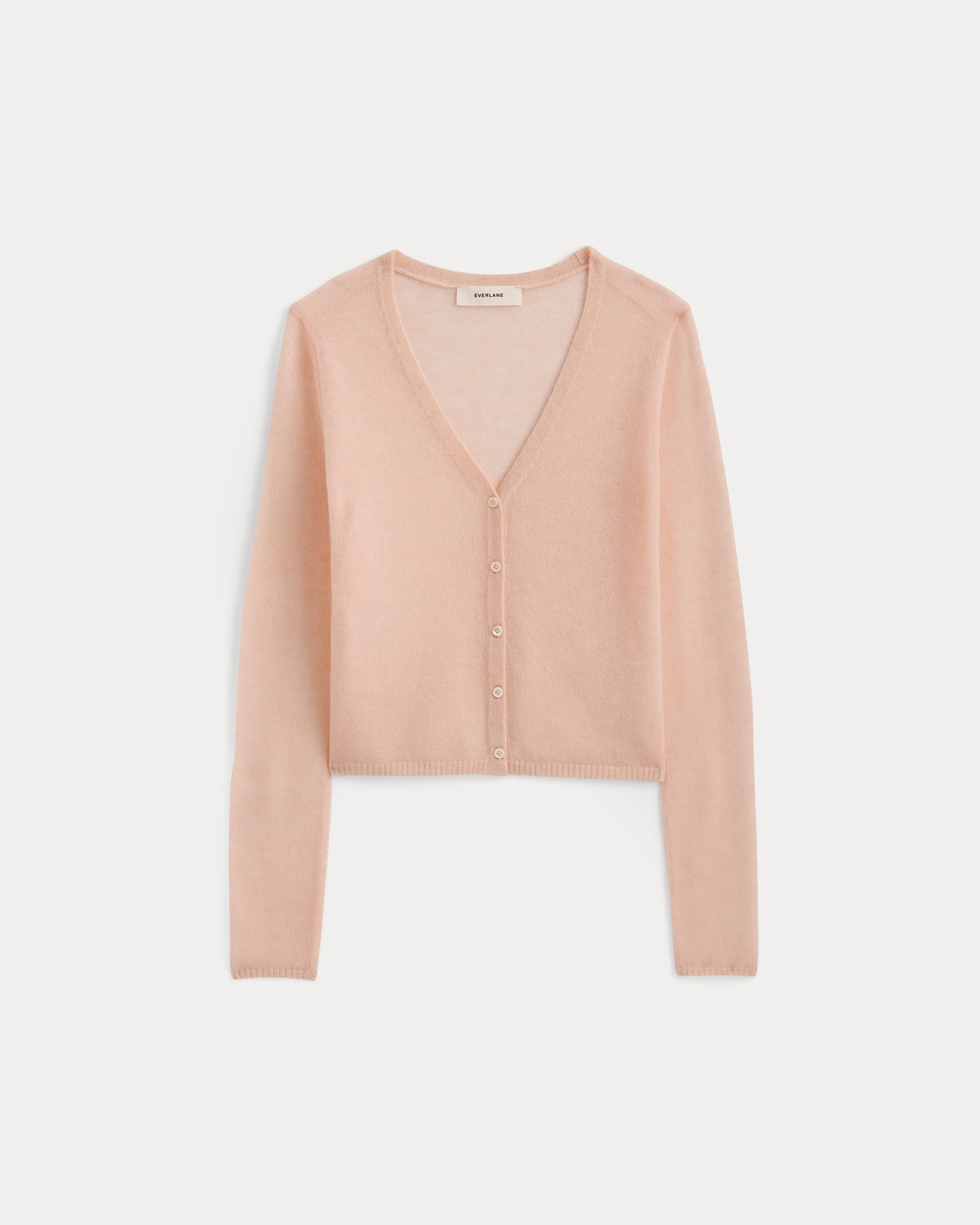 Air Alpaca Wide V Cropped Cardigan | Pale Peach