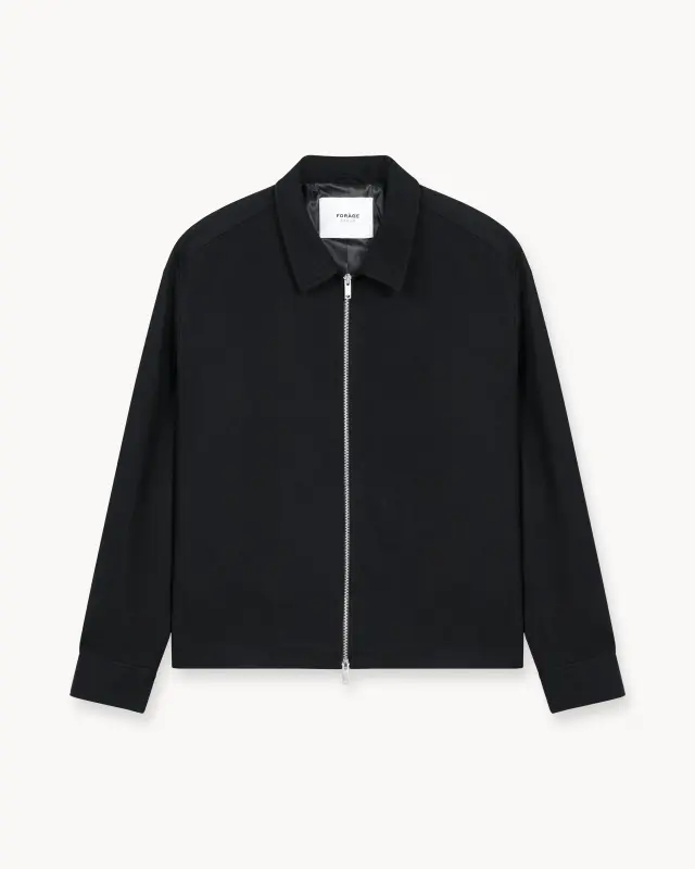 Wool Harrington Jacket (Black)