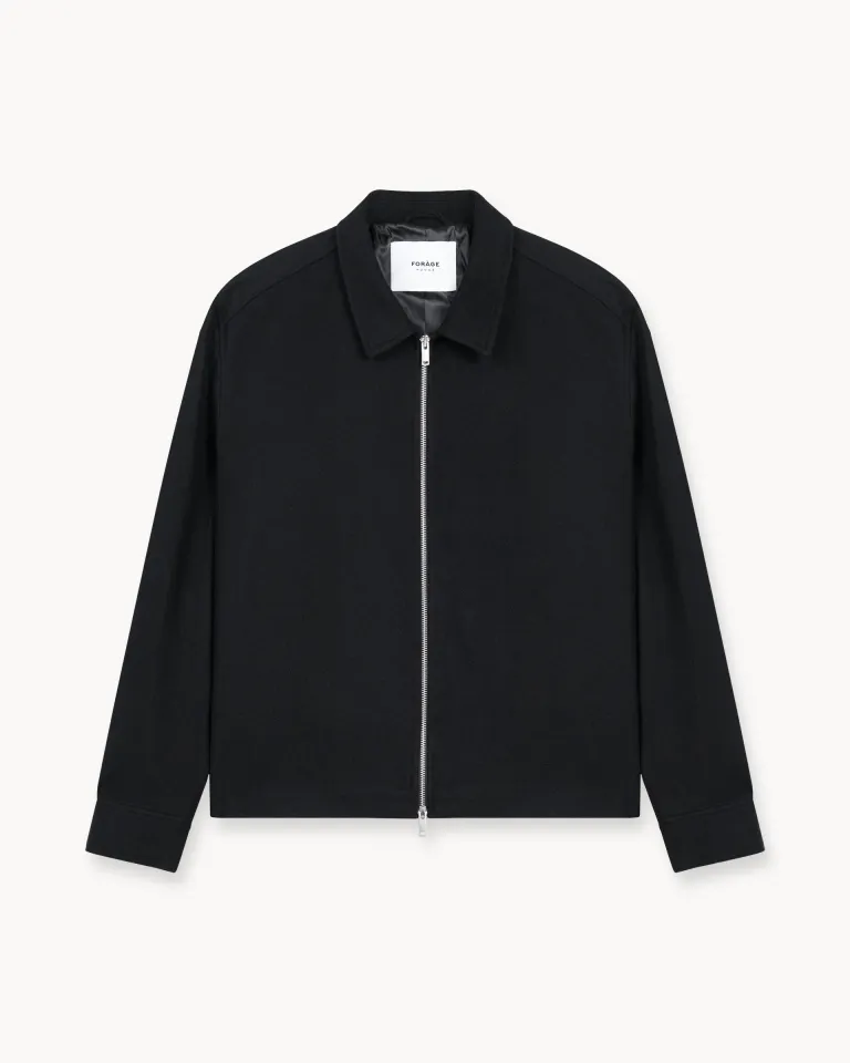 Wool Harrington Jacket (Black)