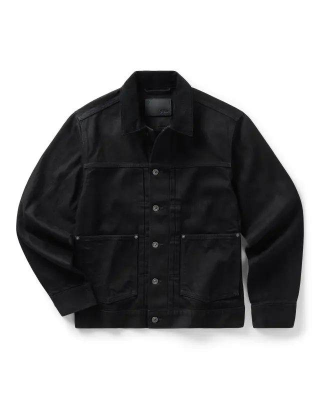 The Ryder Jacket in Rinsed Black Organic Selvedge