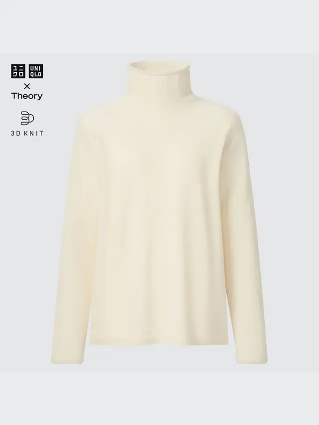 Womens 3D Knit Extra Fine Merino Turtleneck Sweater (Theory)