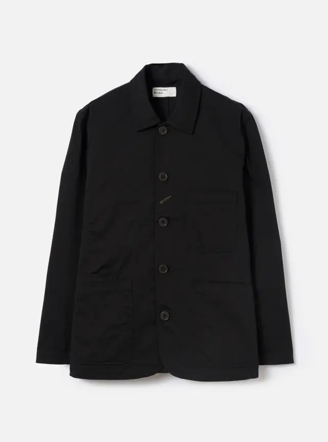 Black Twill Bakers Chore Jacket