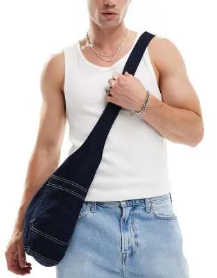 ASOS DESIGN – Umhängetasche aus dunklem Denim