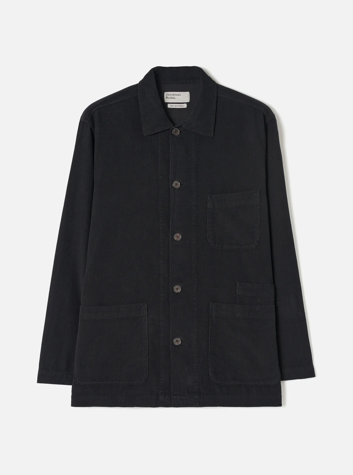 Black Fine Cord Bakers Overshirt