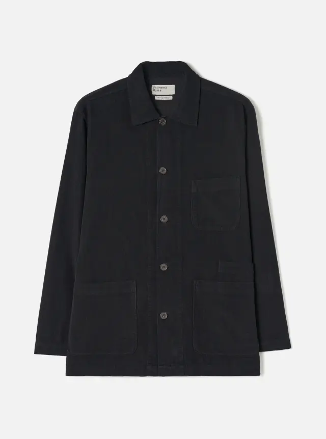 Black Fine Cord Bakers Overshirt